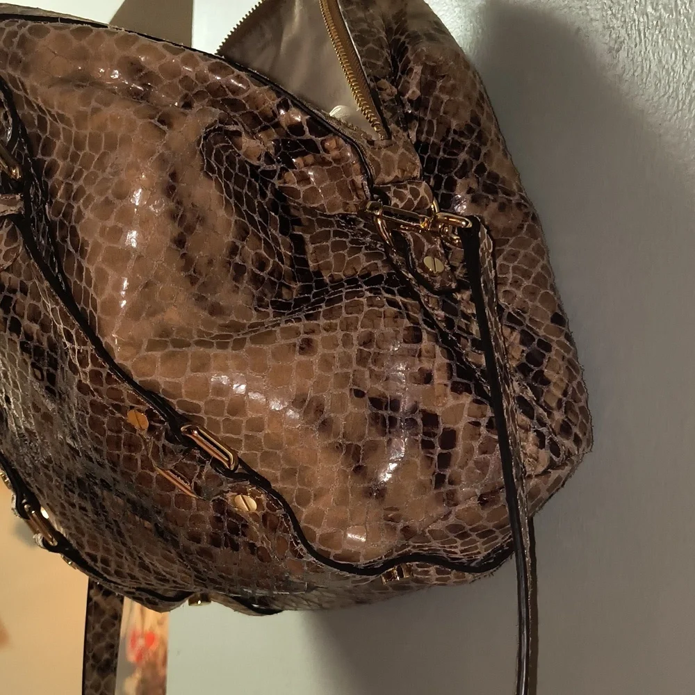Michael Kors Tan Snake Print Shoulder Bag - Picture 12 of 13